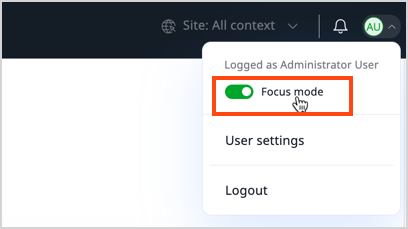 Focus mode switch
